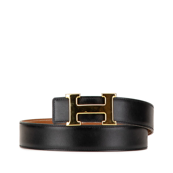 エルメス コンスタンスH ベルト 65 ブラック ブラウン ボックスカーフ クシュベル レディース HERMES 【中古】