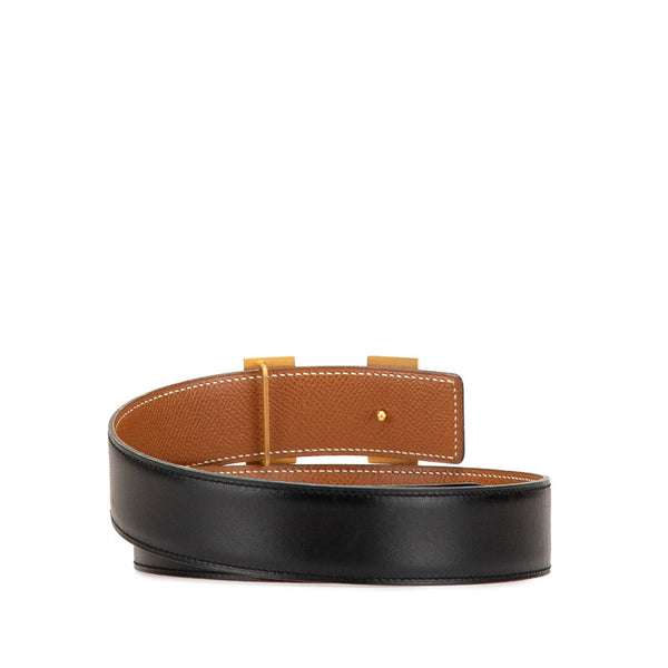 エルメス コンスタンスH ベルト 65 ブラック ブラウン ボックスカーフ クシュベル レディース HERMES 【中古】