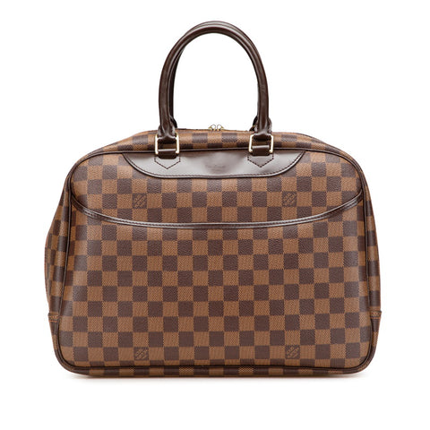 ルイ ヴィトン ダミエ ドーヴィル SPオーダー ハンドバッグ N47272 ブラウン PVC レザー レディース LOUIS VUITTON 【中古】