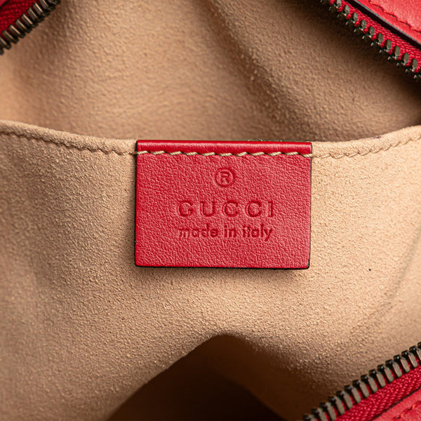 グッチ GGマーモント キルティング 斜め掛け チェーン ショルダーバッグ 447632 レッド レザー レディース GUCCI 【中古】