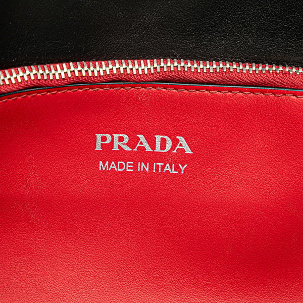 プラダ ダイアグラム ハンドバッグ ショルダーバッグ 2WAY 1BA165 ブラック レザー レディース PRADA 【中古】