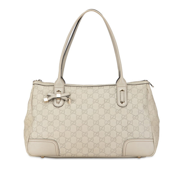 グッチ グッチシマ プリンシー ハンドバッグ 177052 アイボリー ホワイト レザー レディース GUCCI 【中古】