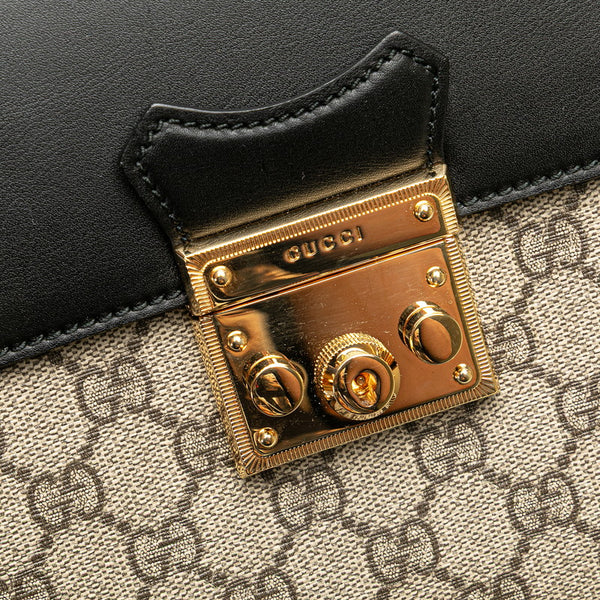 グッチ GGスプリーム リュック バックパック 498194 ブラウン ブラック PVC レザー レディース GUCCI 【中古】