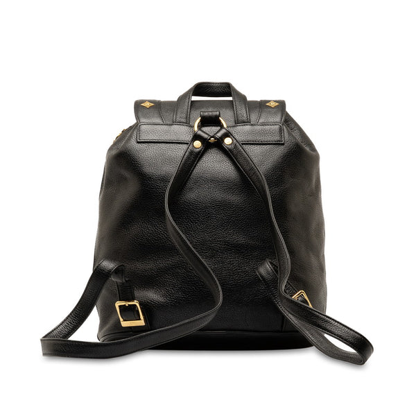 エム シー エム スタッズ リュック バックパック ブラック レザー レディース MCM 【中古】