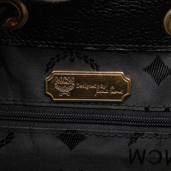 エム シー エム スタッズ リュック バックパック ブラック レザー レディース MCM 【中古】
