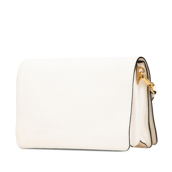 プラダ 斜め掛け ショルダーバッグ 1BD159 ホワイト ヴィッテロダイノレザー レディース PRADA 【中古】