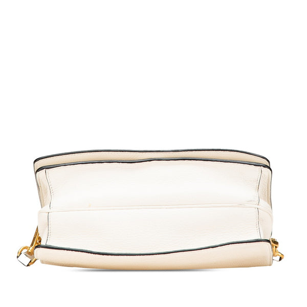 プラダ 斜め掛け ショルダーバッグ 1BD159 ホワイト ヴィッテロダイノレザー レディース PRADA 【中古】