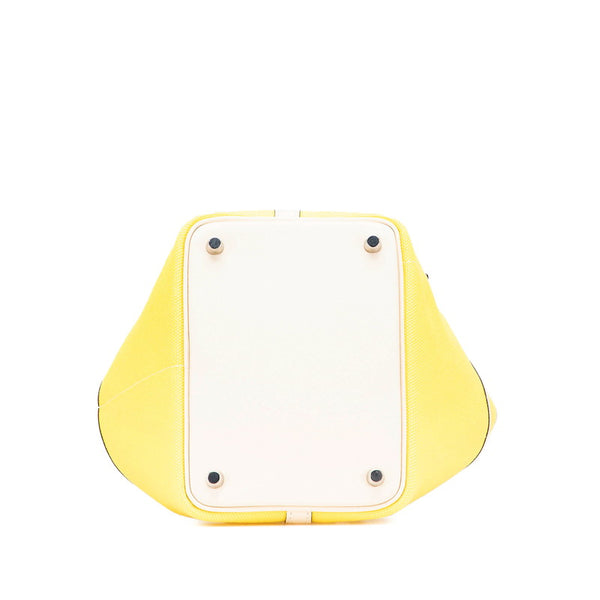 エルメス ピコタンロック カーゴPM ハンドバッグ ジョーヌシトロン ナタ イエロー アイボリー ヴォースイフト トワルゴエラン レディース HERMES 【中古】