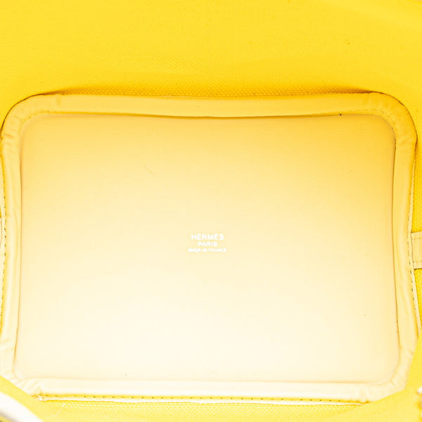 エルメス ピコタンロック カーゴPM ハンドバッグ ジョーヌシトロン ナタ イエロー アイボリー ヴォースイフト トワルゴエラン レディース HERMES 【中古】