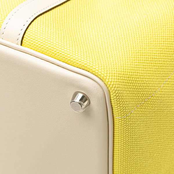 エルメス ピコタンロック カーゴPM ハンドバッグ ジョーヌシトロン ナタ イエロー アイボリー ヴォースイフト トワルゴエラン レディース HERMES 【中古】