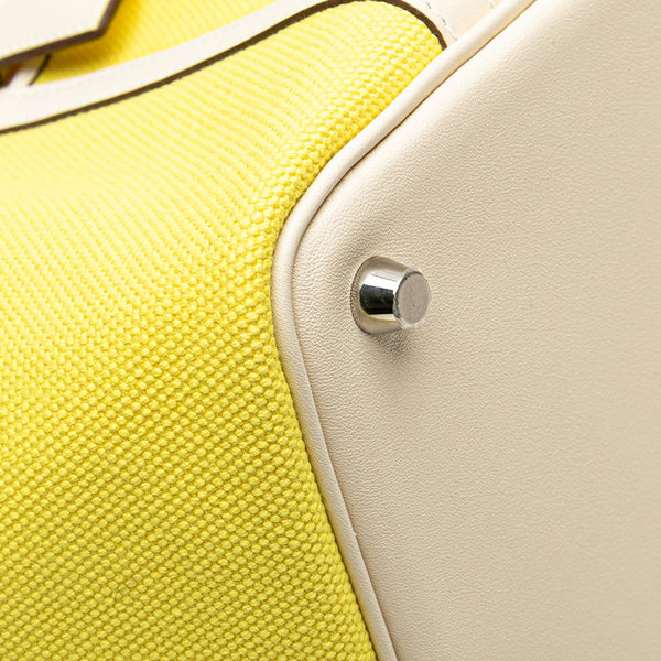 エルメス ピコタンロック カーゴPM ハンドバッグ ジョーヌシトロン ナタ イエロー アイボリー ヴォースイフト トワルゴエラン レディース HERMES 【中古】