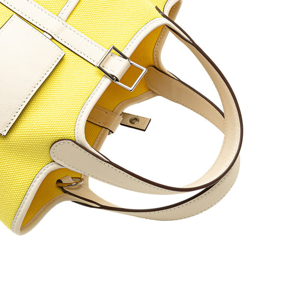 エルメス ピコタンロック カーゴPM ハンドバッグ ジョーヌシトロン ナタ イエロー アイボリー ヴォースイフト トワルゴエラン レディース HERMES 【中古】