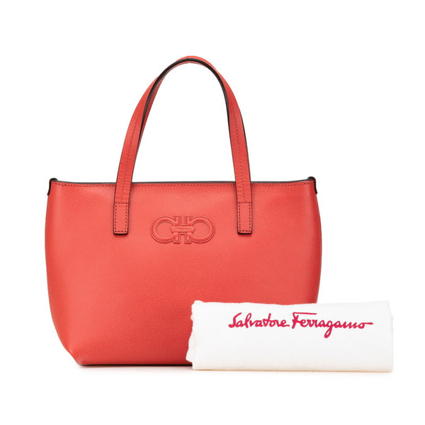 サルヴァトーレフェラガモ ガンチーニ ハンドバッグ レッド レザー レディース Salvatore Ferragamo 【中古】