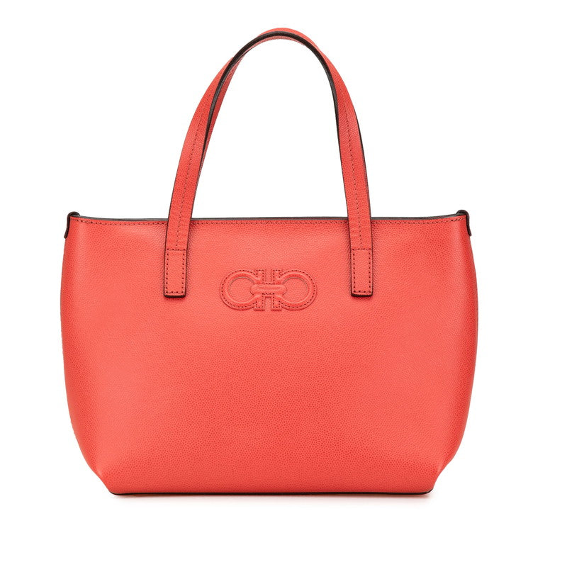 サルヴァトーレフェラガモ ガンチーニ ハンドバッグ レッド レザー レディース Salvatore Ferragamo 【中古】