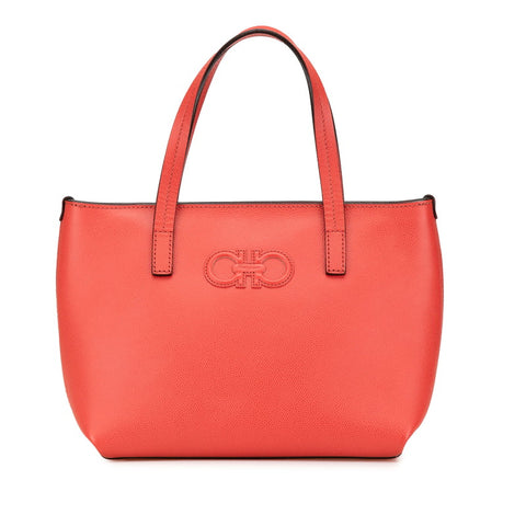 サルヴァトーレフェラガモ ガンチーニ ハンドバッグ レッド レザー レディース Salvatore Ferragamo 【中古】