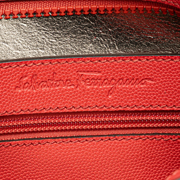 サルヴァトーレフェラガモ ガンチーニ ハンドバッグ レッド レザー レディース Salvatore Ferragamo 【中古】