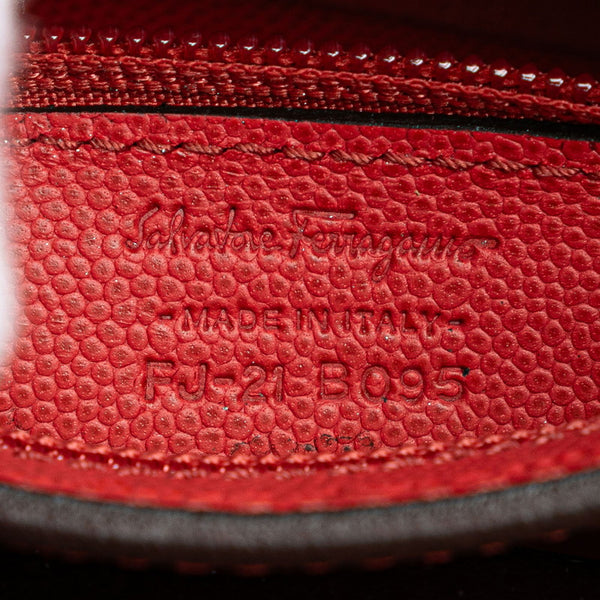 サルヴァトーレフェラガモ ガンチーニ ハンドバッグ レッド レザー レディース Salvatore Ferragamo 【中古】