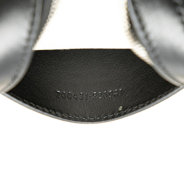 グッチ GGエンボス ボディバッグ クロスバッグ 700431 ブラック パンチングレザー メンズ GUCCI 【中古】