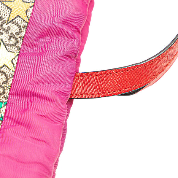 グッチ GGスプリーム スター シェリーライン リュック バックパック 550775 ピンク マルチカラー PVC レザー ナイロン レディース GUCCI 【中古】