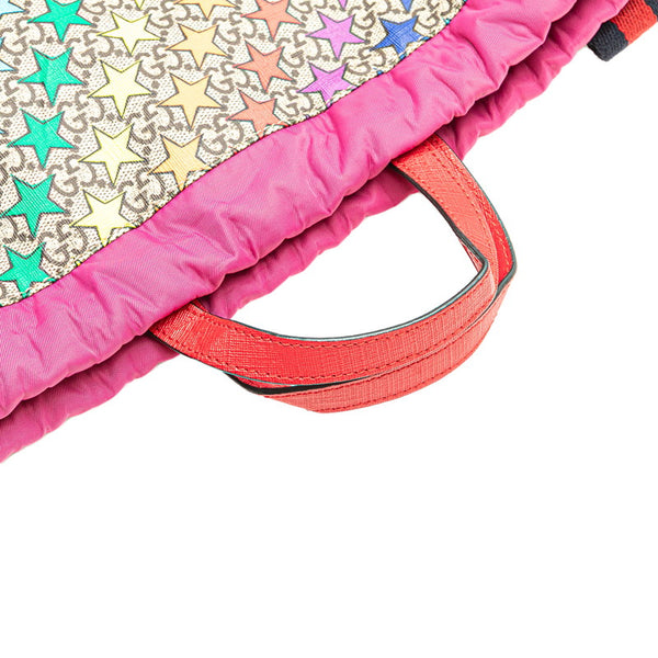 グッチ GGスプリーム スター シェリーライン リュック バックパック 550775 ピンク マルチカラー PVC レザー ナイロン レディース GUCCI 【中古】