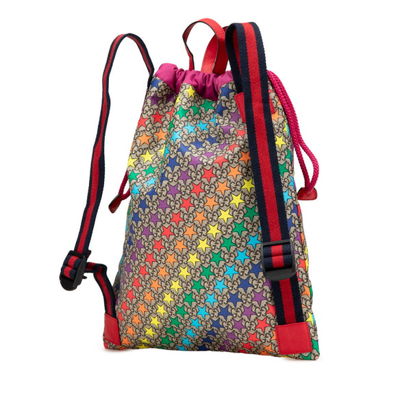 グッチ GGスプリーム スター シェリーライン リュック バックパック 550775 ピンク マルチカラー PVC レザー ナイロン レディース GUCCI 【中古】