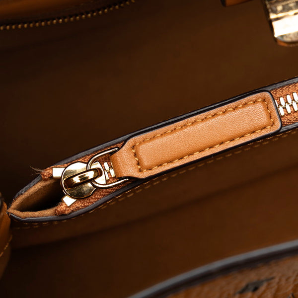 エム シー エム ヴィセトス ロゴグラム ハンドバッグ ブラウン PVC レザー レディース MCM 【中古】