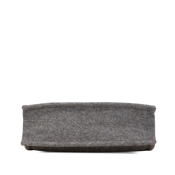 サンローラン リヴ ゴーシュ RIVE GAUCHE トートバッグ 509415 グレー ブラック ウール レザー レディース SAINT LAURENT 【中古】