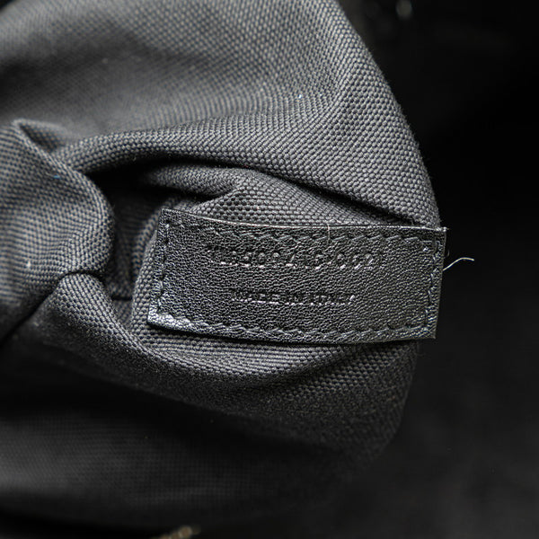 サンローラン リヴ ゴーシュ RIVE GAUCHE トートバッグ 509415 グレー ブラック ウール レザー レディース SAINT LAURENT 【中古】