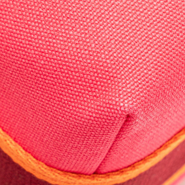 エルメス ブリッドアブラックPM ハンドバッグ ハイビスカス ピンク マルチカラー キャンバス レディース HERMES 【中古】