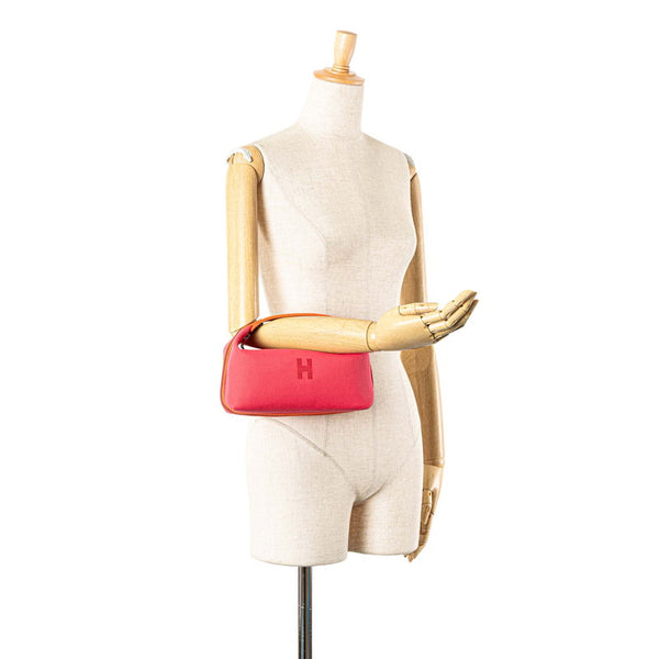 エルメス ブリッドアブラックPM ハンドバッグ ハイビスカス ピンク マルチカラー キャンバス レディース HERMES 【中古】