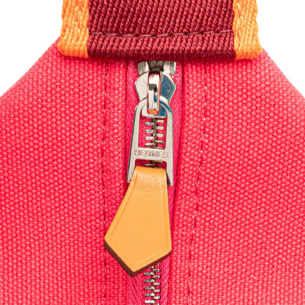 エルメス ブリッドアブラックPM ハンドバッグ ハイビスカス ピンク マルチカラー キャンバス レディース HERMES 【中古】