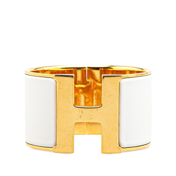 エルメス クリッククラックH TGM バングル ゴールド ホワイト メッキ レディース HERMES 【中古】
