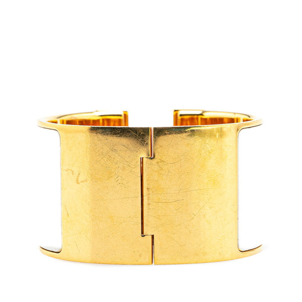 エルメス クリッククラックH TGM バングル ゴールド ホワイト メッキ レディース HERMES 【中古】