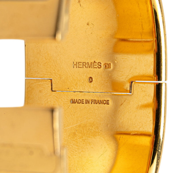 エルメス クリッククラックH TGM バングル ゴールド ホワイト メッキ レディース HERMES 【中古】