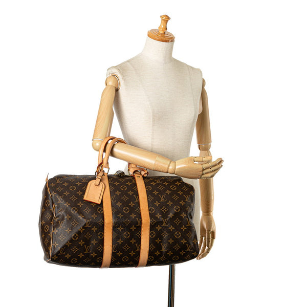 ルイ ヴィトン モノグラム キ－ポル 45 ボストンバッグ トラベルバッグ M41428 ブラウン PVC レザー レディース LOUIS VUITTON 【中古】