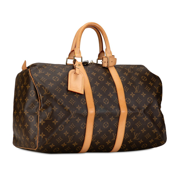 ルイ ヴィトン モノグラム キ－ポル 45 ボストンバッグ トラベルバッグ M41428 ブラウン PVC レザー レディース LOUIS VUITTON 【中古】
