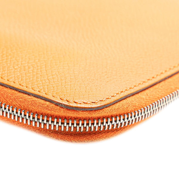 エルメス アザップ ロング ラウンドファスナー 長財布 オレンジ系 ヴォーエプソン レディース HERMES 【中古】