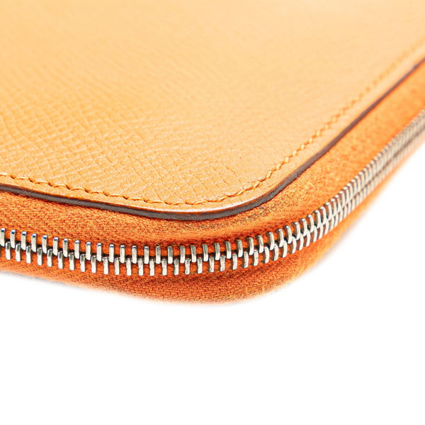 エルメス アザップ ロング ラウンドファスナー 長財布 オレンジ系 ヴォーエプソン レディース HERMES 【中古】