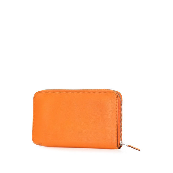 エルメス アザップ ロング ラウンドファスナー 長財布 オレンジ系 ヴォーエプソン レディース HERMES 【中古】