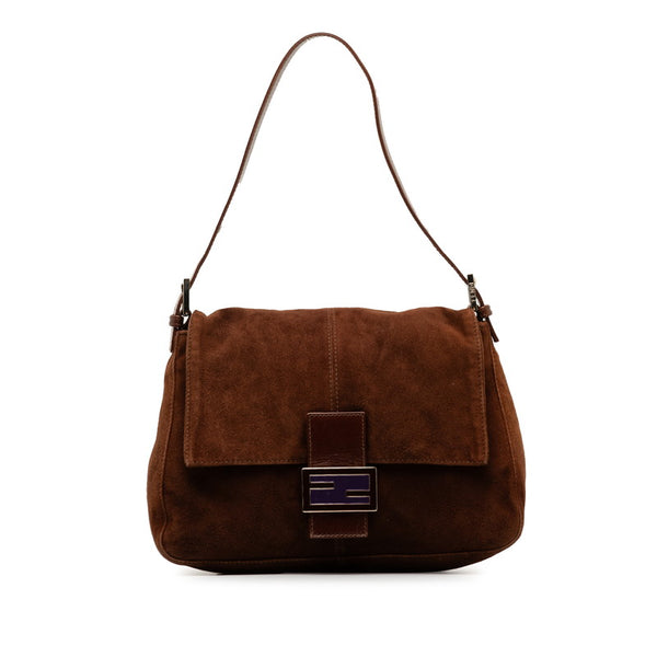 フェンディ マンマバケット ワンショルダーバッグ ハンドバッグ 26325 ブラウン スウェード レザー レディース FENDI 【中古】