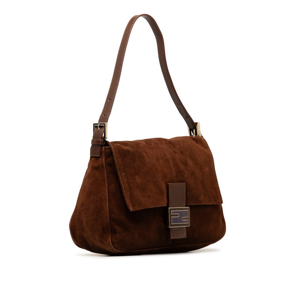 フェンディ マンマバケット ワンショルダーバッグ ハンドバッグ 26325 ブラウン スウェード レザー レディース FENDI 【中古】