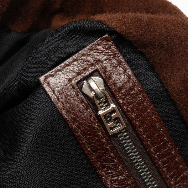 フェンディ マンマバケット ワンショルダーバッグ ハンドバッグ 26325 ブラウン スウェード レザー レディース FENDI 【中古】