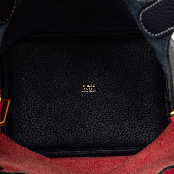 エルメス ピコタンロックPM カザック ハンドバッグ ローズエクストリーム ブルーニュイ レッド ブラック トリヨンクレマンス レディース HERMES 【中古】