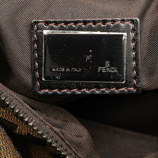 フェンディ ズッカ ワンショルダーバッグ 8BR129 ブラック キャンバス レザー レディース FENDI 【中古】