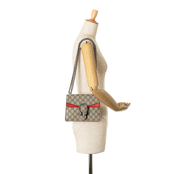 グッチ GGスプリーム ディオニュソス チェーンショルダーバッグ 421970 ベージュ レッド PVC レザー レディース GUCCI 【中古】