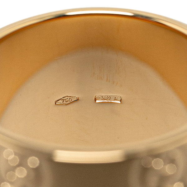 グッチ GGモチーフ アイコンリング ワイド リング 指輪 ゴールド K18YG イエローゴールド レディース GUCCI 【中古】