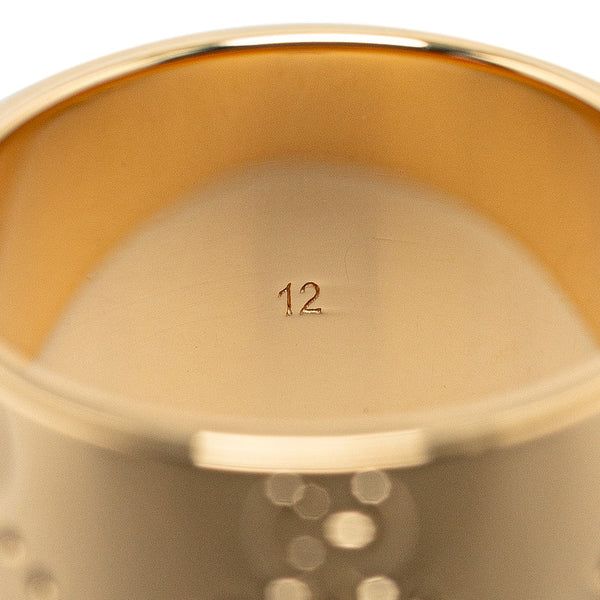 グッチ GGモチーフ アイコンリング ワイド リング 指輪 ゴールド K18YG イエローゴールド レディース GUCCI 【中古】