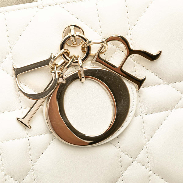 ディオール カナージュ レディディオール ショルダーバッグ ハンドバッグ 2WAY ホワイト ラムスキン レディース Dior 【中古】