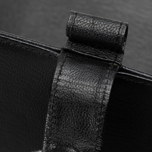 シャネル ココマーク 手帳カバー バインダー 6穴 ブラック レザー レディース CHANEL 【中古】