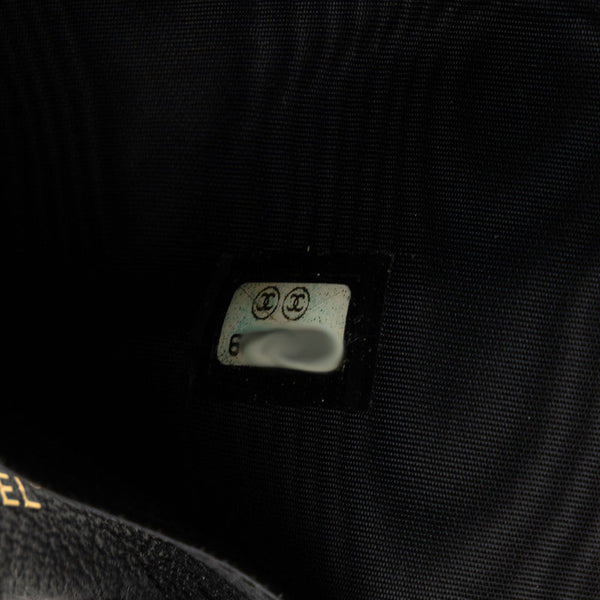 シャネル ココマーク 手帳カバー バインダー 6穴 ブラック レザー レディース CHANEL 【中古】